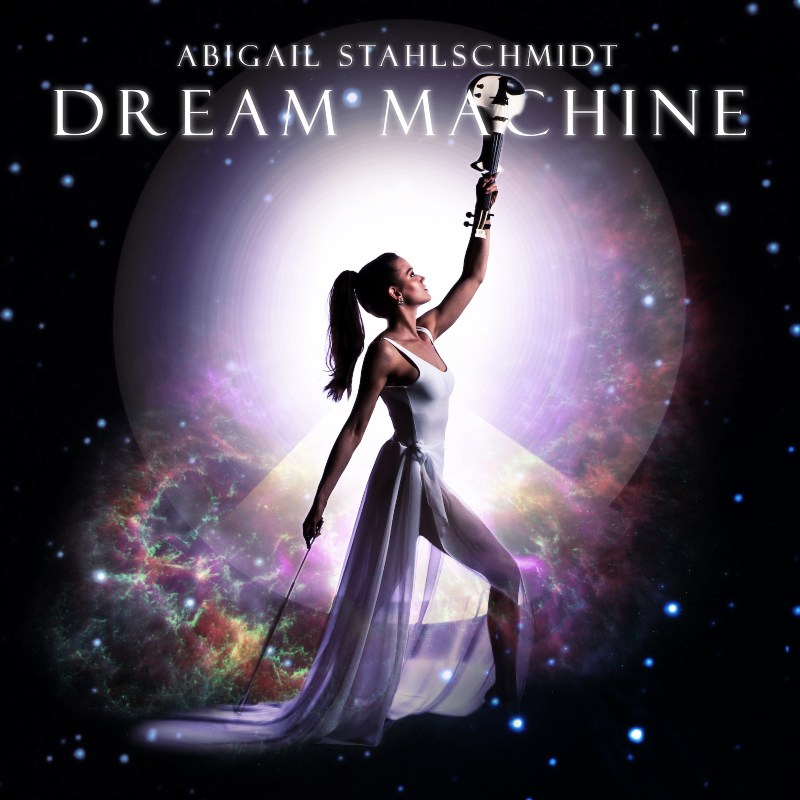 Cover art for album showing woman standing in profile holding electric violin aloft